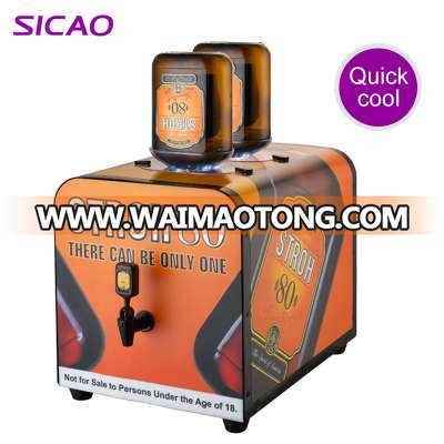 two bottle alcohol cooling rum electronic spirit tap metal bar sake vending machine cup led drink cold liquor chiller dispenser