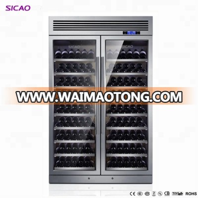 stainless steel wine cooler custom wine coolers 250 bottles Glass Door refrigerator custom red wine coolers