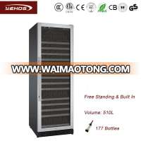 177 Bottles Compressor single Zone tall wine stand cooler wine Free standing or built in